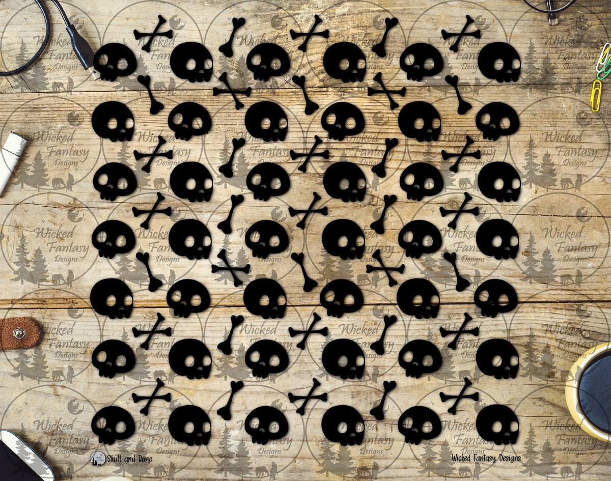 UVDTF Skulls and Crossbones 20oz 30oz 10"x10"