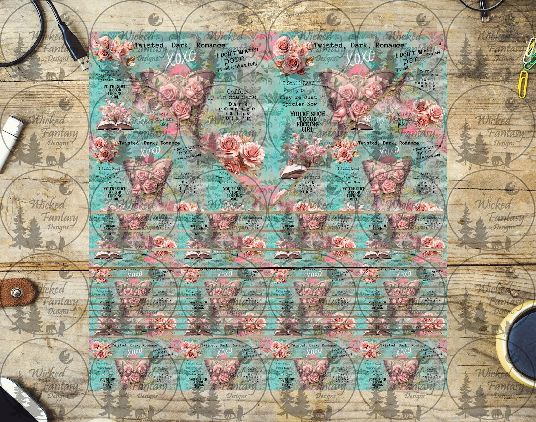 UVDTF Pastel Dark Romance Triangles and Striping 20oz 30oz 10"x10" Element