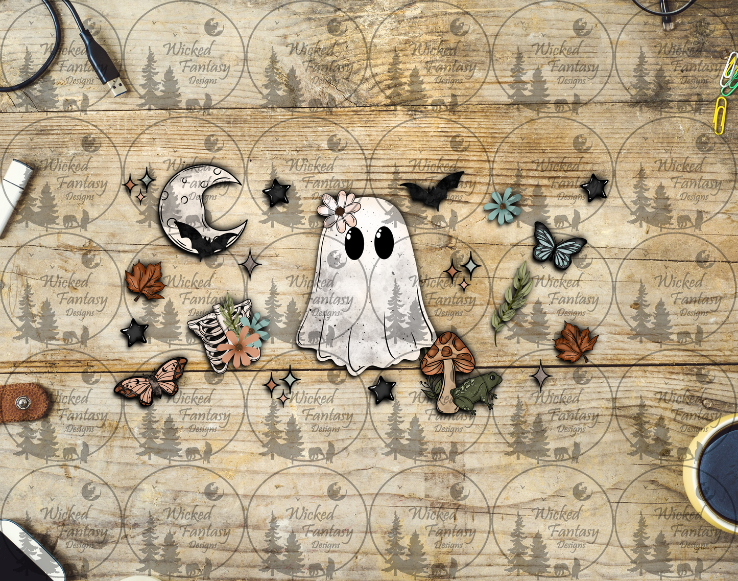 UVDTF Cute Ghost with Frog 16oz 40oz