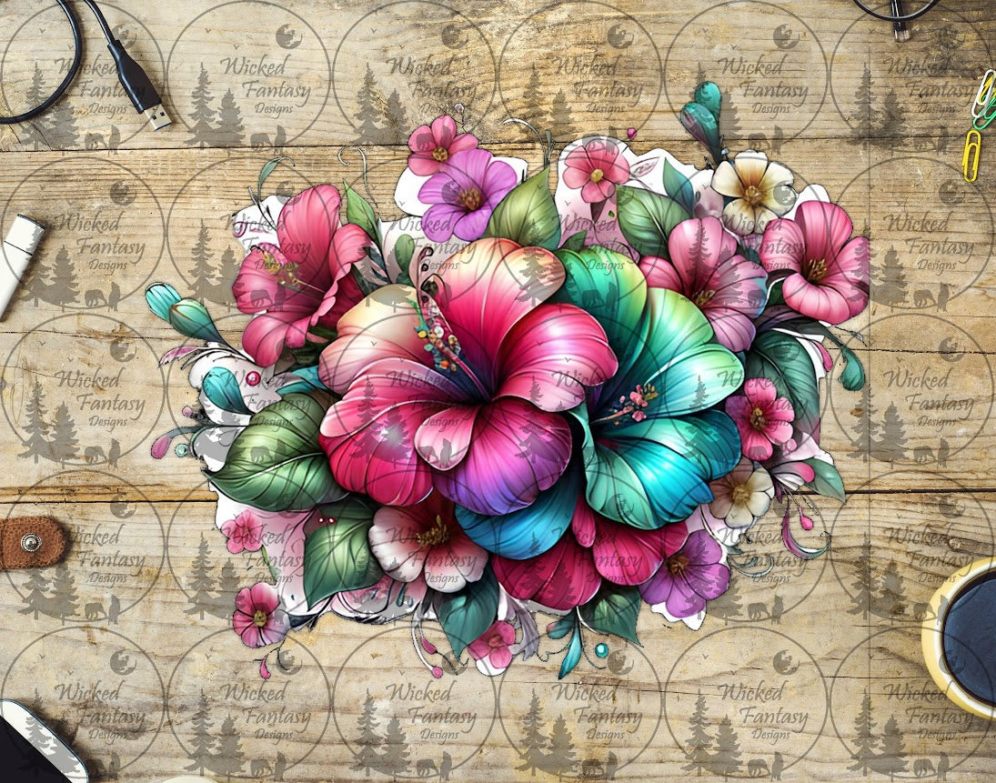 UVDTF Tropical Hibiscus Bouquet