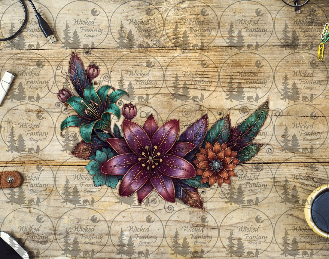 UVDTF Burnished Plum Floral