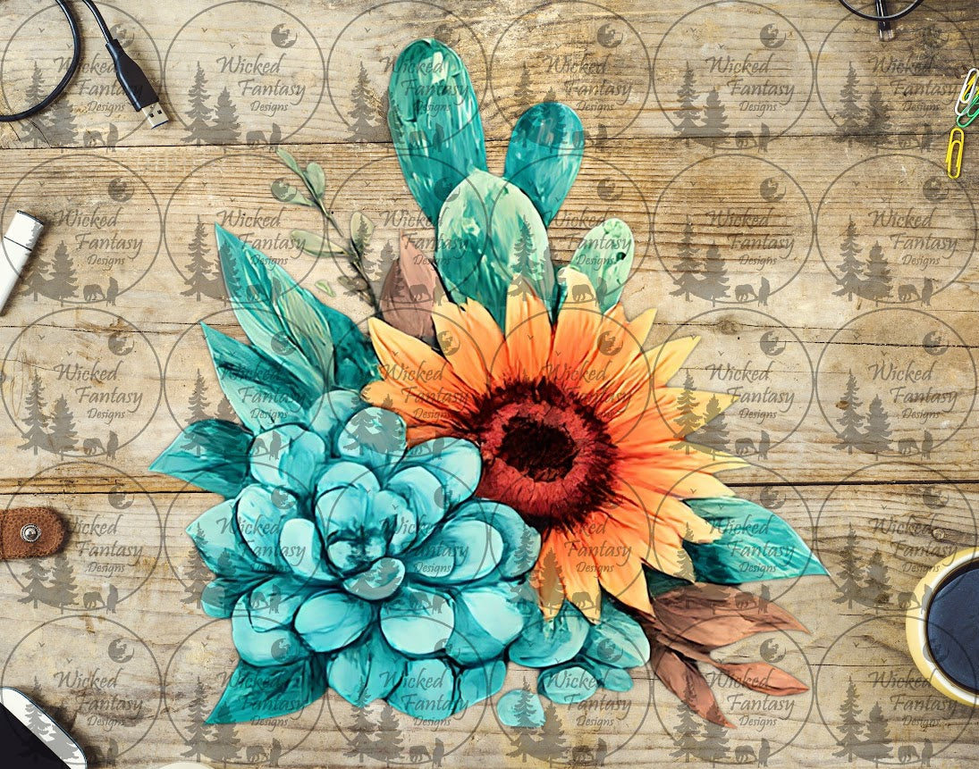 UVDTF Sunflower Succulents