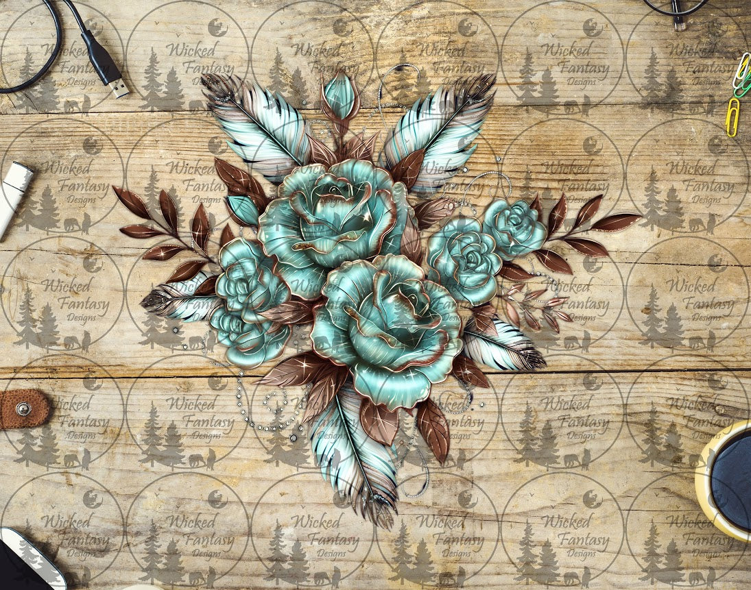 UVDTF Boho Turquoise Bloom