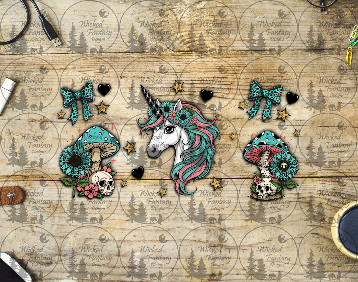UVDTF Unicorn with Mushrooms 16oz 40oz