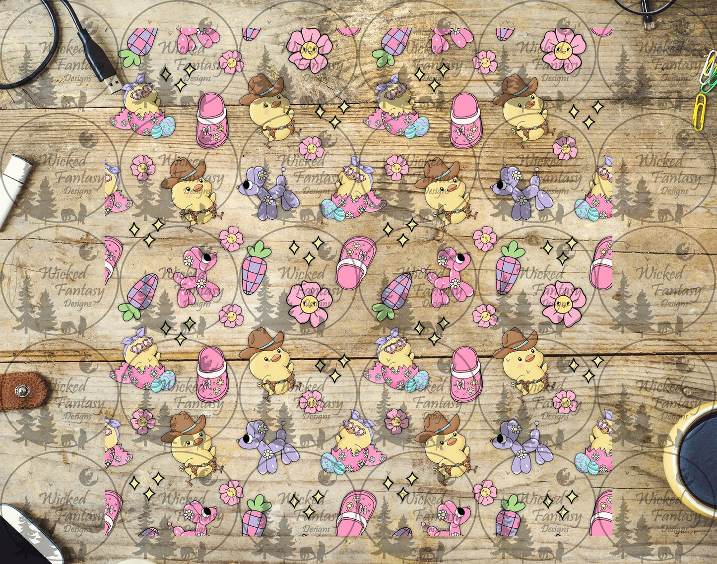 UVDTF Western Easter Chicks 20oz 30oz 10"x10" Element