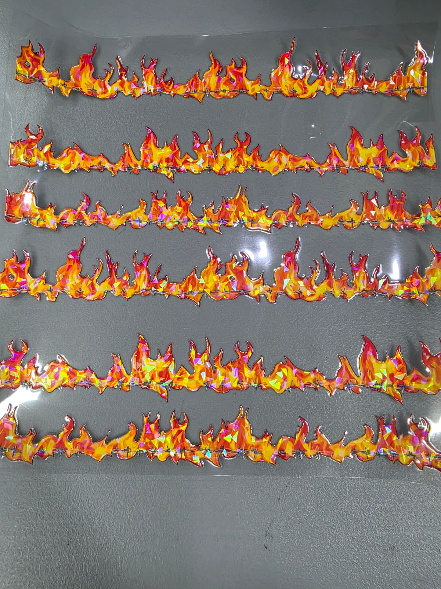 UVDTF Shattered Holographic Barbwire Flames 11"x11"