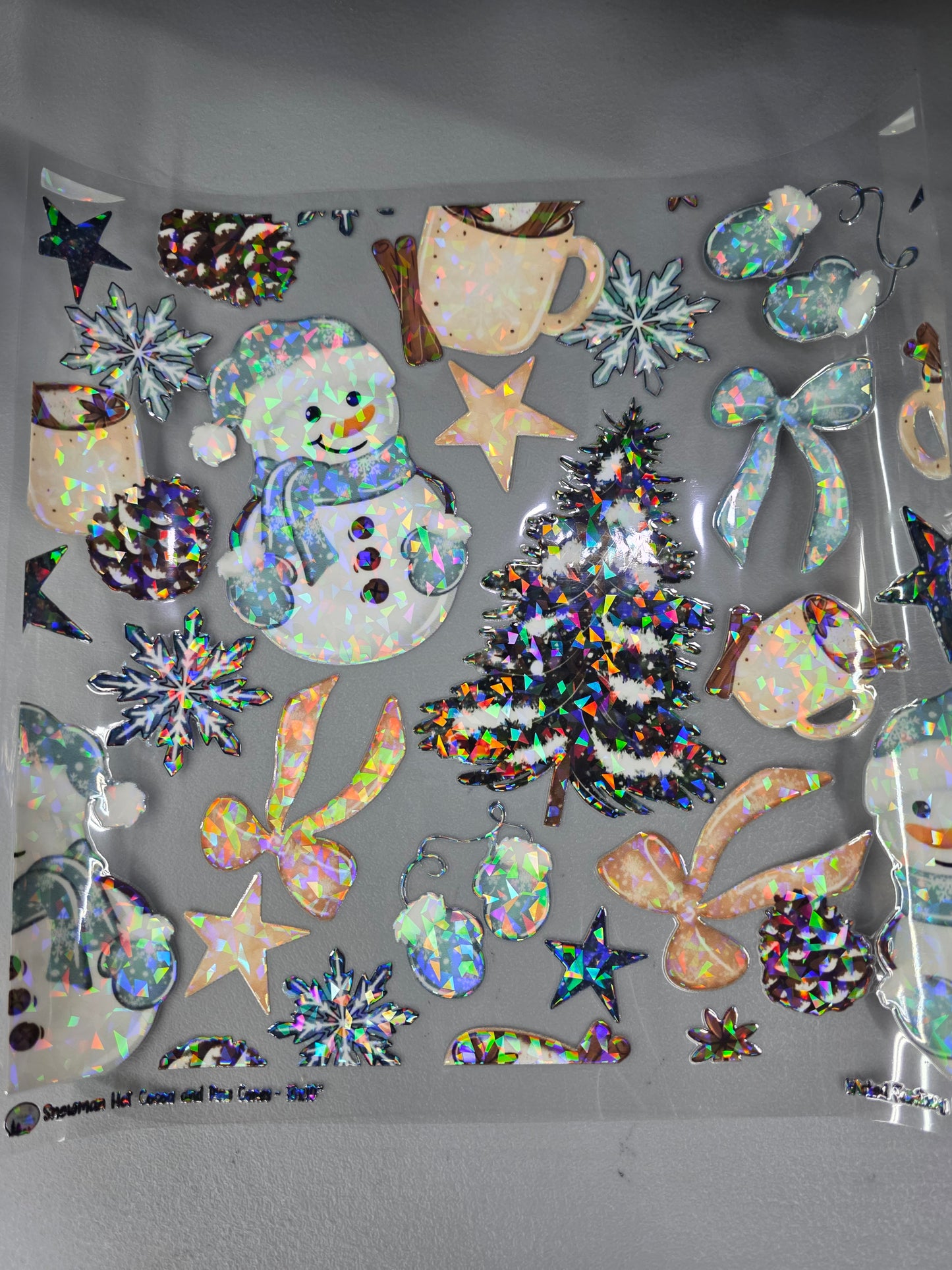 UVDTF Shattered Holographic Snowman 11"x11"