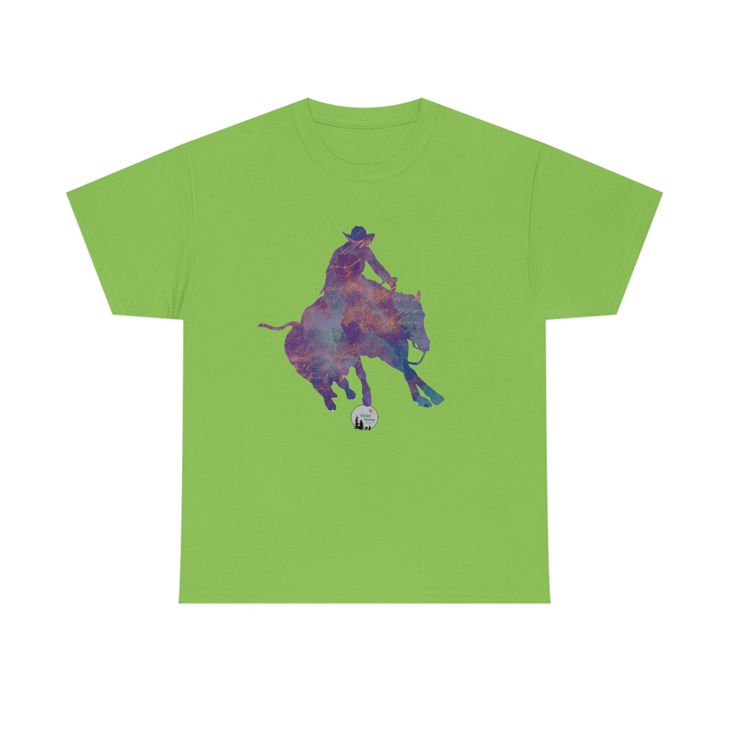Reined Cow Horse Western Rustic Edgy Cute Heavy Cotton Tee