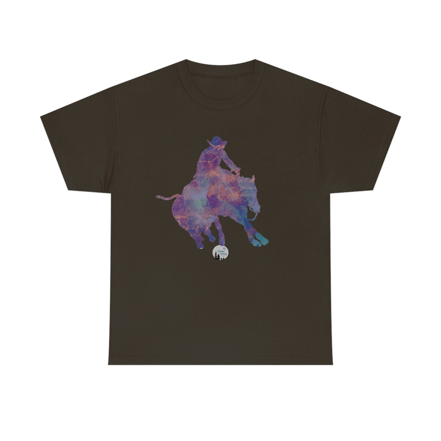 Reined Cow Horse Western Rustic Edgy Cute Heavy Cotton Tee