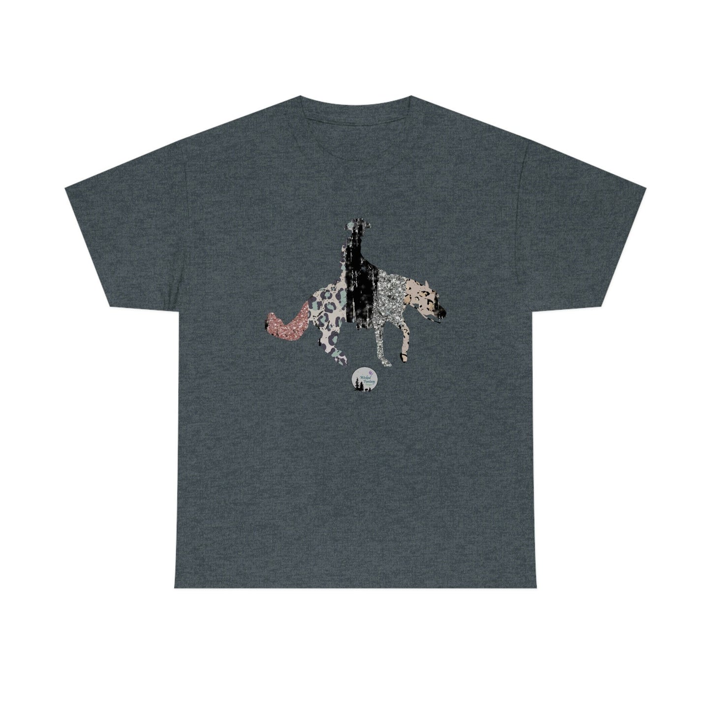 Leopard Glitter Reiner Spin Reining Horse Western Rustic Edgy Cute Heavy Cotton Tee