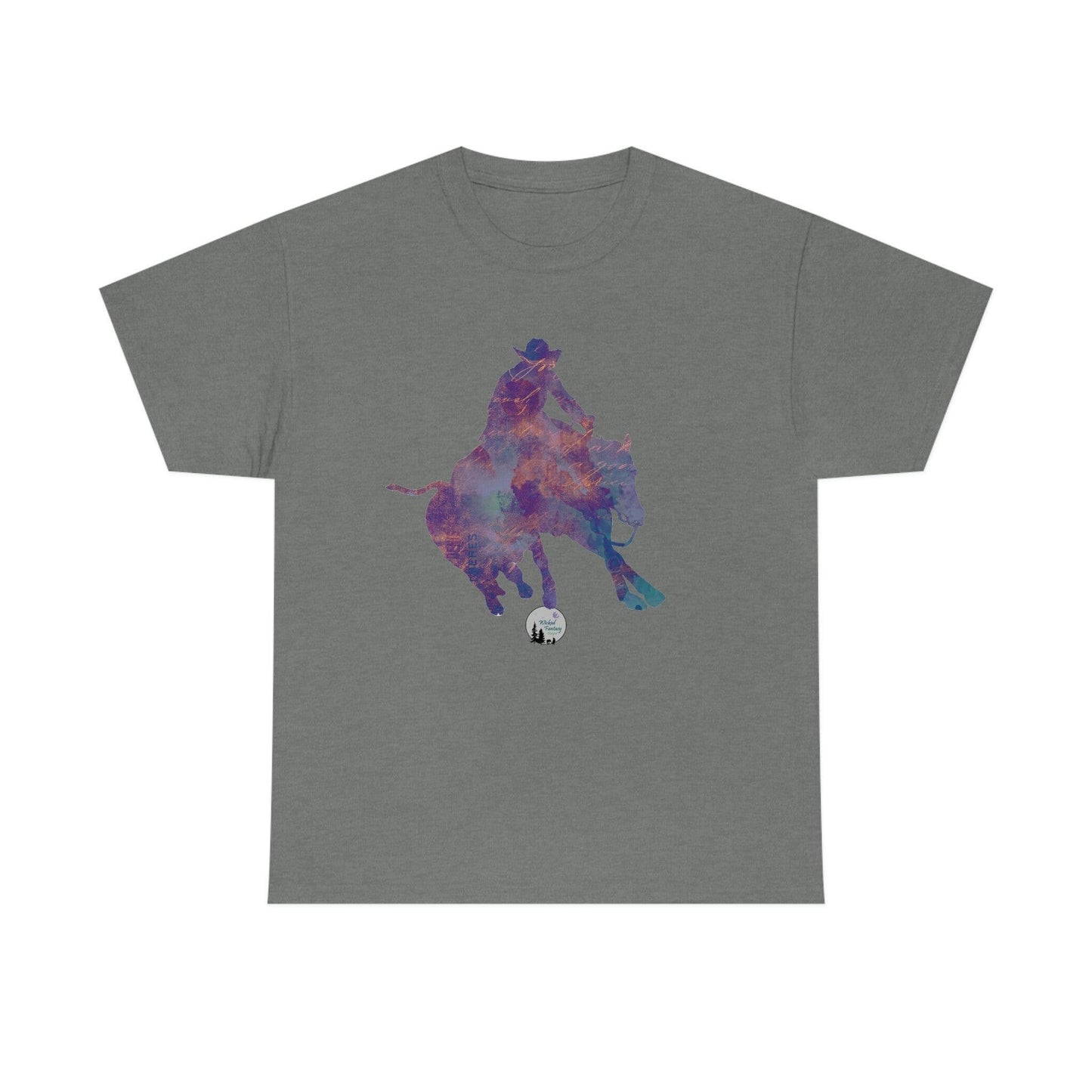 Reined Cow Horse Western Rustic Edgy Cute Heavy Cotton Tee