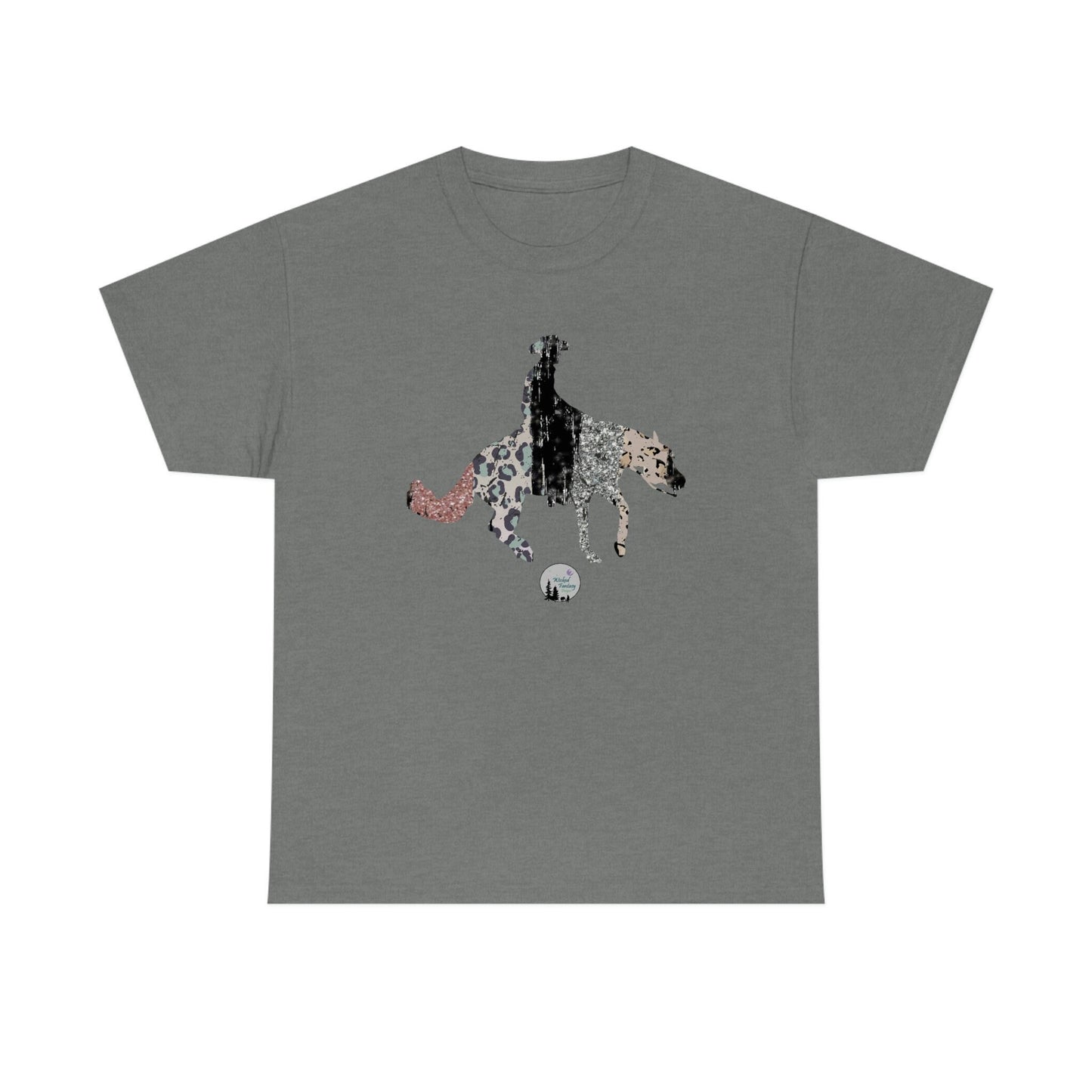 Leopard Glitter Reiner Spin Reining Horse Western Rustic Edgy Cute Heavy Cotton Tee