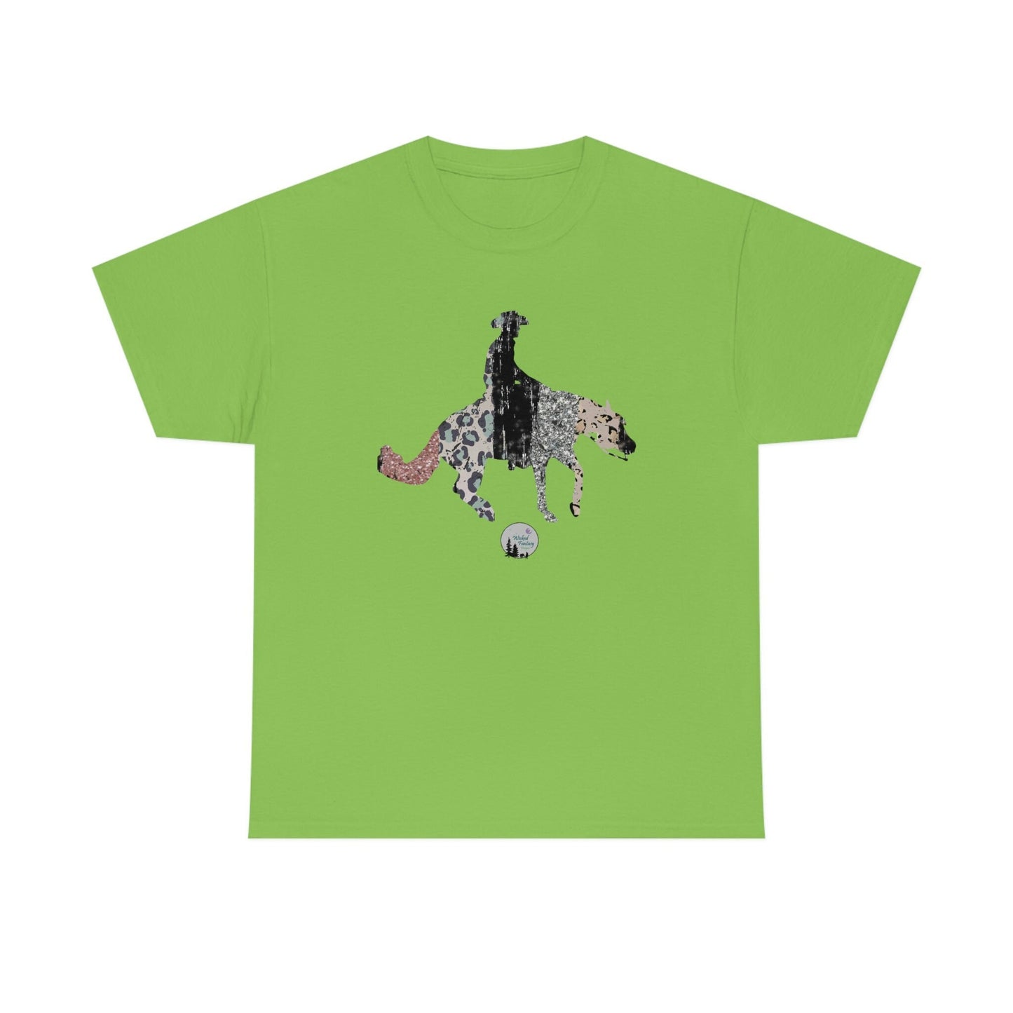 Leopard Glitter Reiner Spin Reining Horse Western Rustic Edgy Cute Heavy Cotton Tee