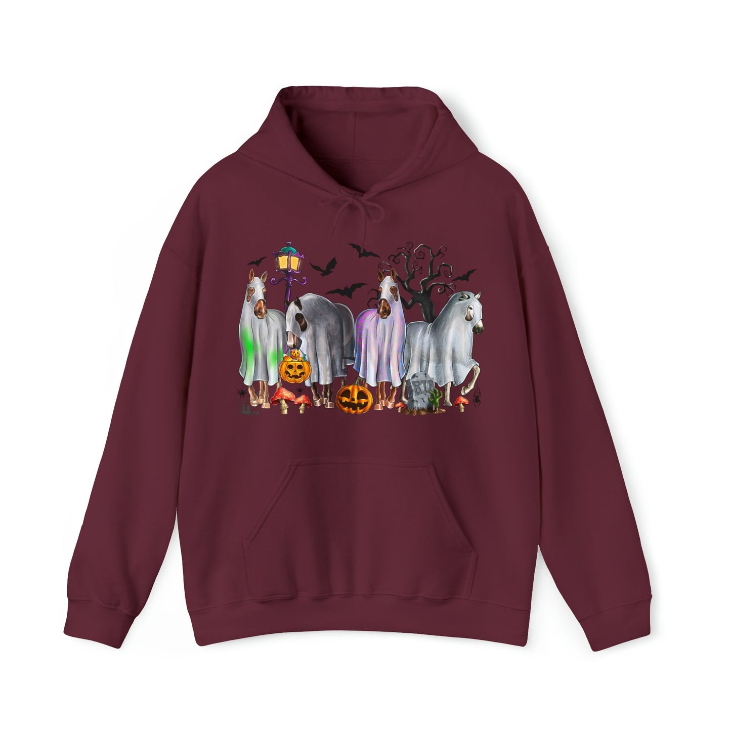 Ghost Horses Haloween Trick O' Treat Unisex Heavy Blend™ Hooded Sweatshirt