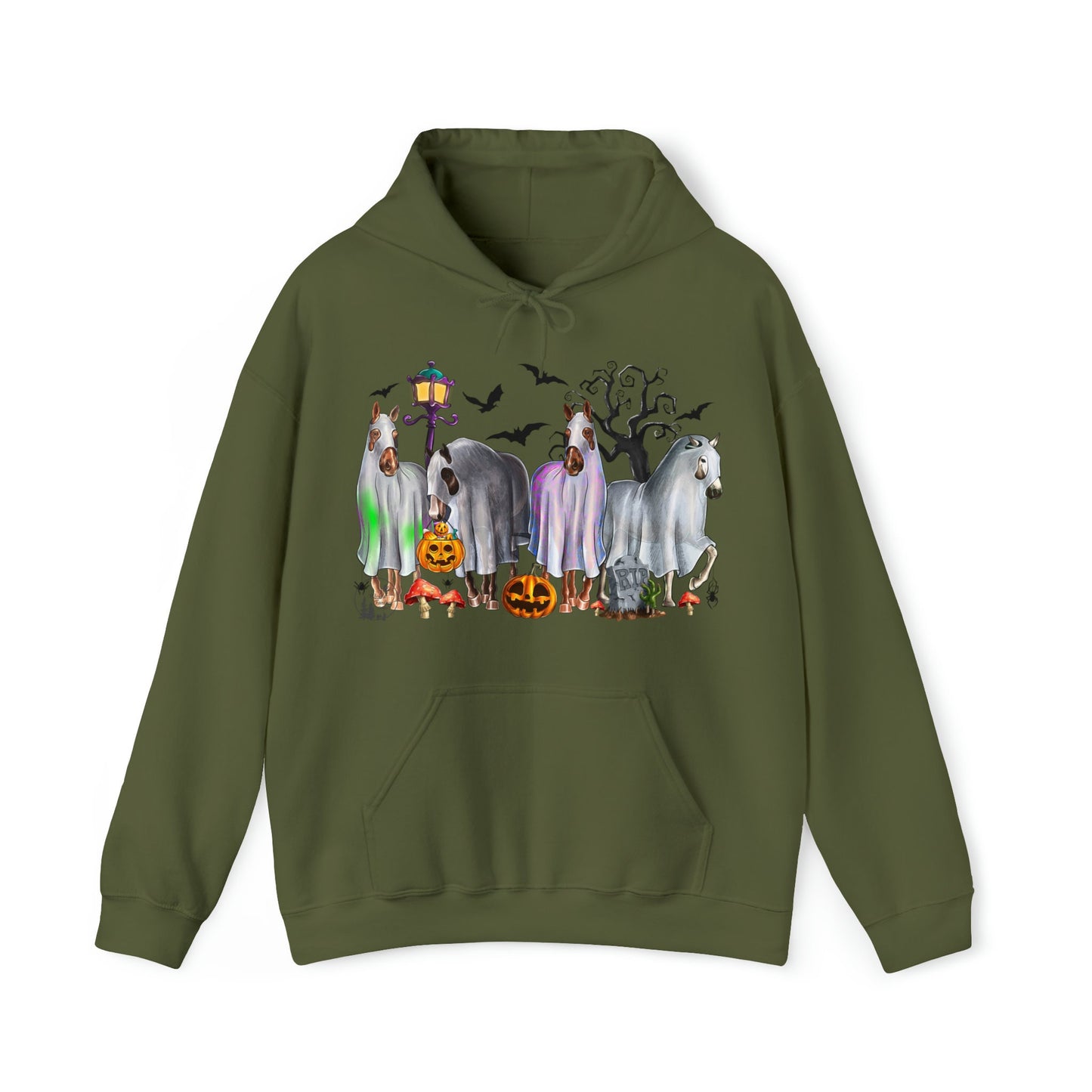 Ghost Horses Haloween Trick O' Treat Unisex Heavy Blend™ Hooded Sweatshirt