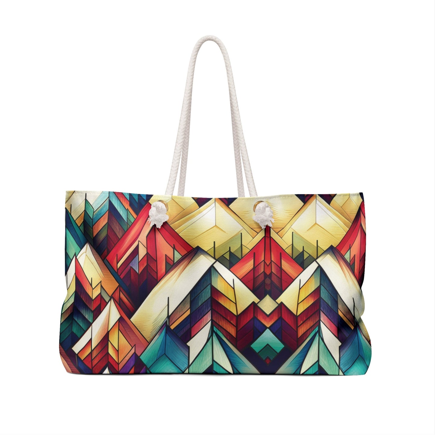 Boho Geometric Mountians Navajo Western Vintage Weekender Bag