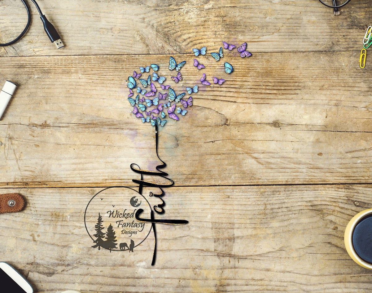UVDTF Decal Faith Pastel Butterflies 1pc