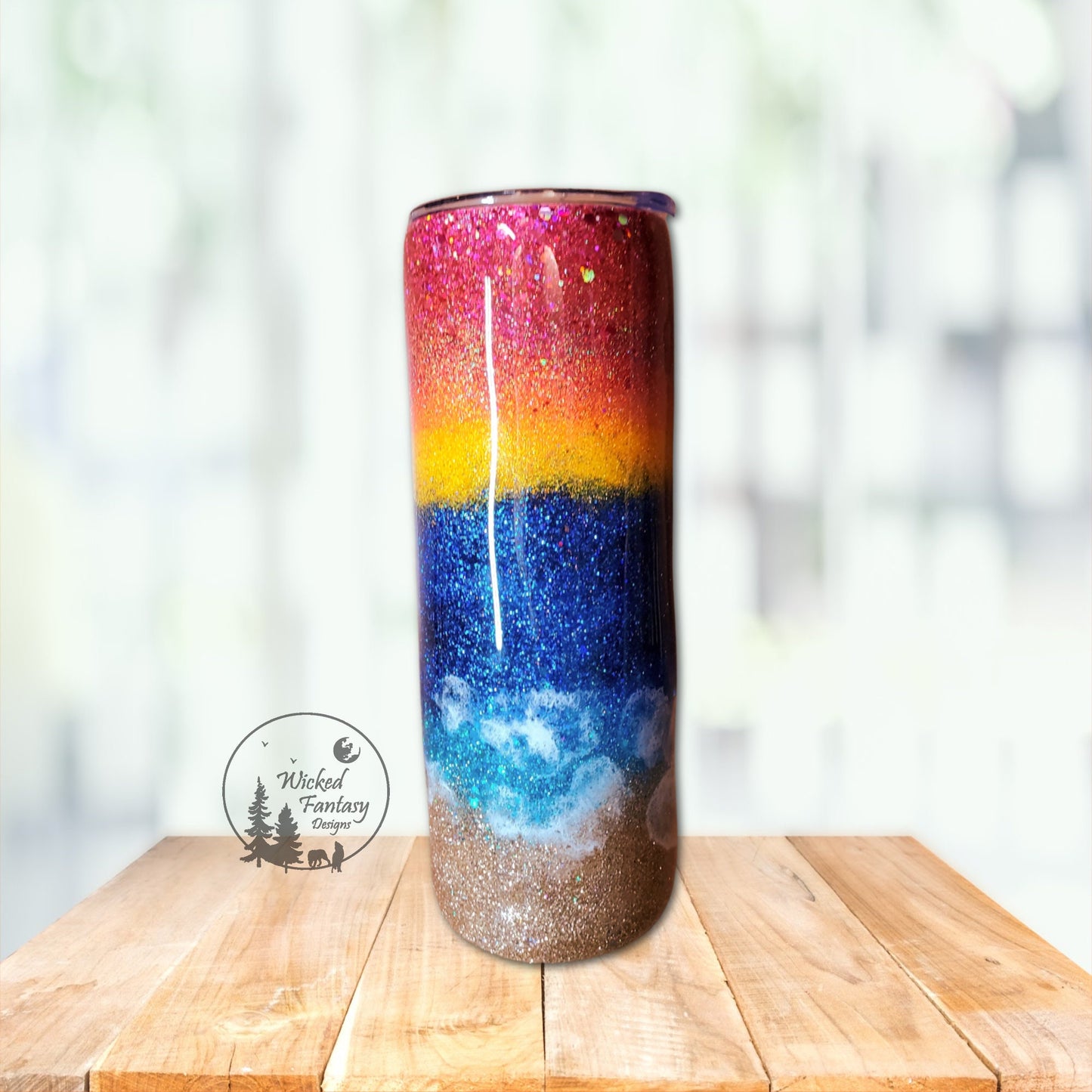 I Need Vitamin Sea Beach Orca Epoxy Tumbler 20oz Skinny