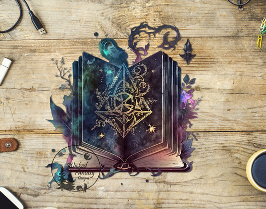 UVDTF Decal Magic Spell book Watercolor Witch Mystical 1pc