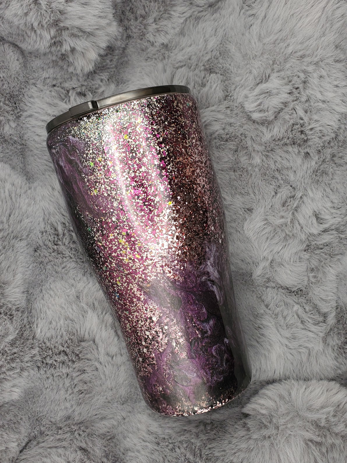 You're Magic Purple Mushroom Glitter Swirls Epoxy 30oz Tumbler