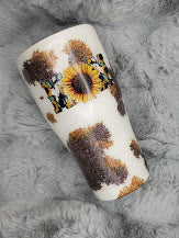 Mom Sunflower Cowhide Glitter Epoxy 30oz Tumbler