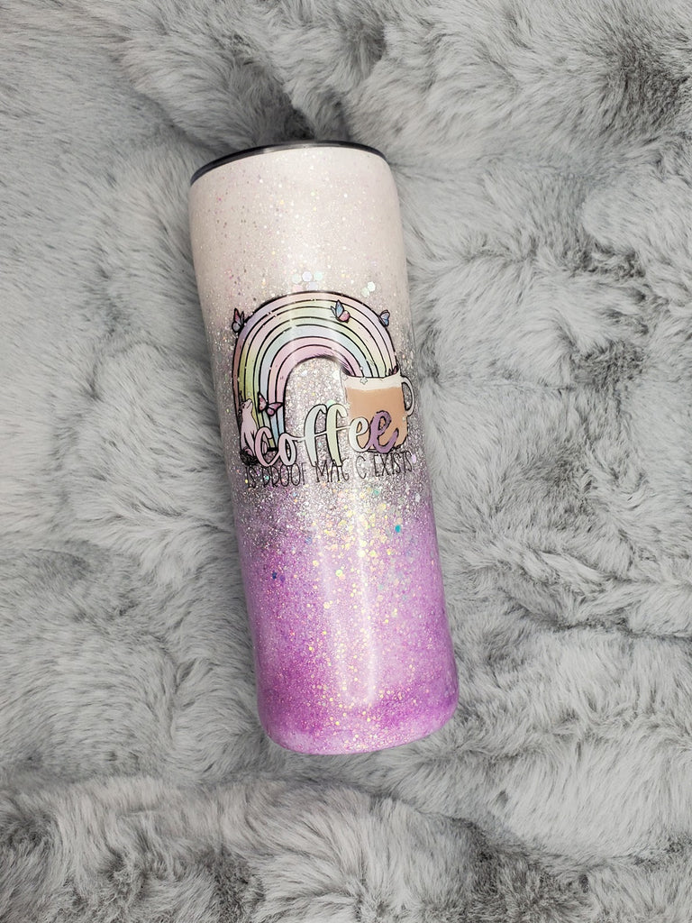 Coffee Is Proof Magic Exists Glitter Tumbler 20oz Skinny