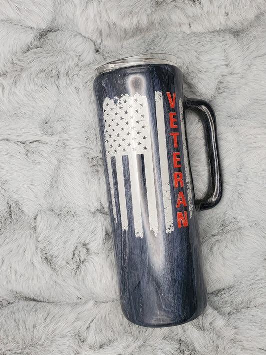 Veteran 20oz Skinny Tumbler with Handle