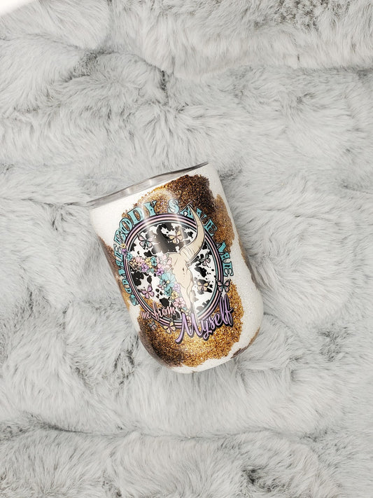 Somebody Save Me From Myself Glitter Wine Tumbler