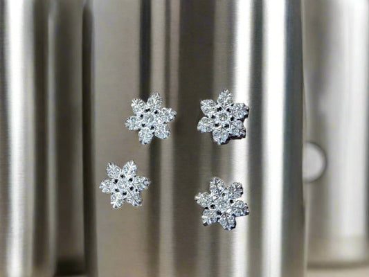 Jeweled Snowflakes Alloy Tumbler Embellishment Nail Charm 15mm