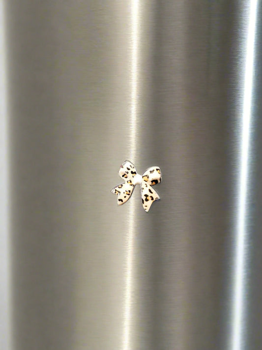 Leopard Print Bow Resin Tumbler Embellishment Nail Charm 10mm
