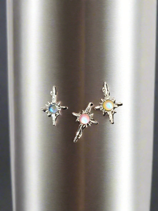 Jeweled Stars Alloy Tumbler Embellishment Nail Charm 10mm