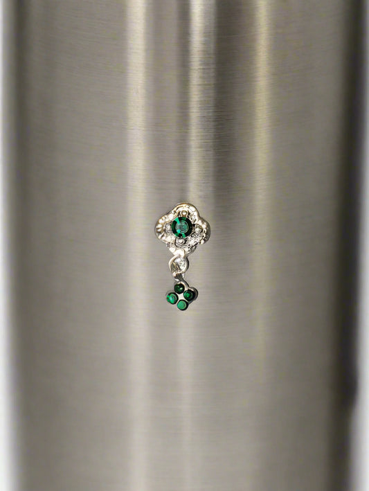 Jeweled Flower Alloy Tumbler Embellishment Nail Charm 15mm