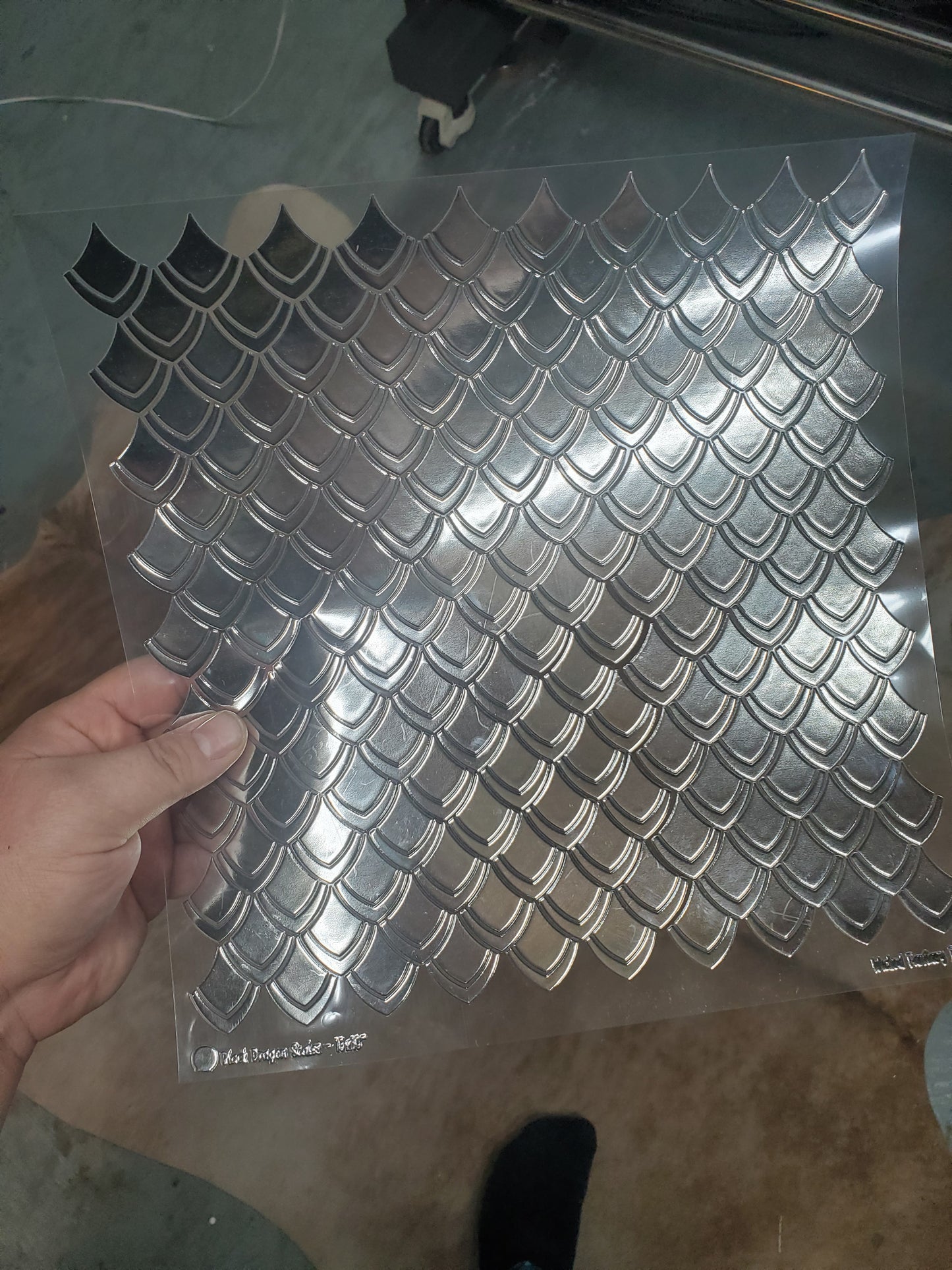 UVDTF Metallic Silver Dragon Scales 10"x10" Element