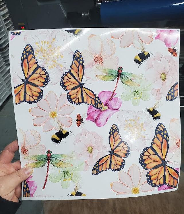 Springtime Butterflies Patterned Adhesive Vinyl Sheet – 12