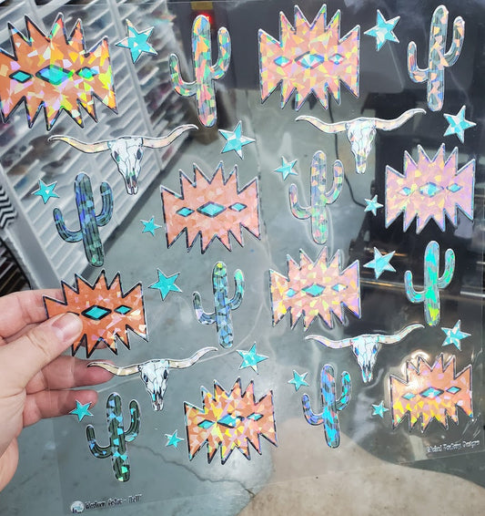 UVDTF Shattered Holographic Western Aztec 10"x10"