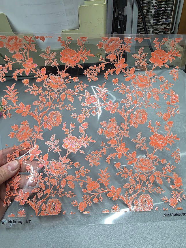 UVDTF Shattered Holographic Tangerine Toile de Joy 11"x11"
