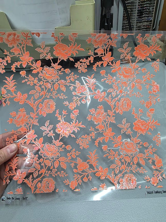 UVDTF Shattered Holographic Tangerine Toile de Joy 11"x11"