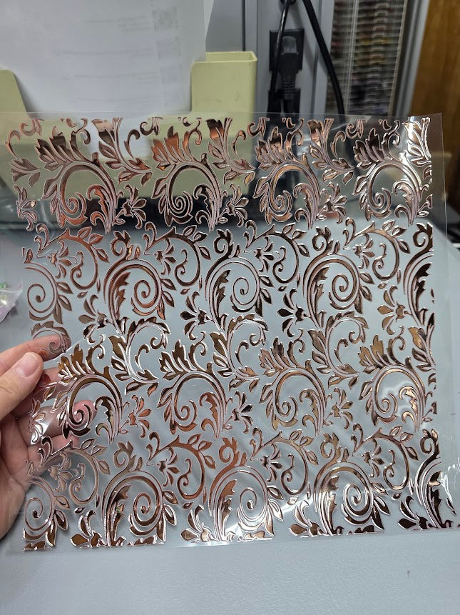 UVDTF Rose Gold Metallic Tooled Leather 11"x11"