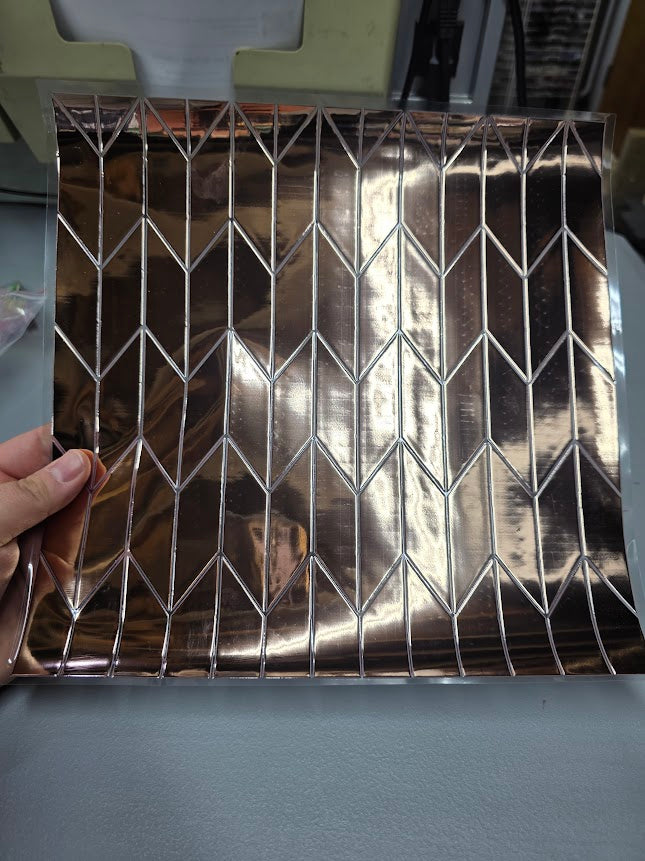 UVDTF Rose Gold Metallic Chevrons 11"x11"