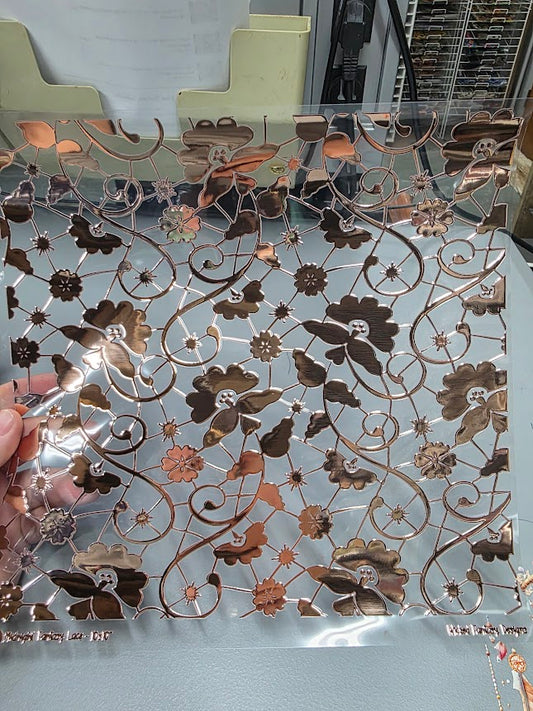 UVDTF Rose Gold Metallic Midnight Fantasy Lace 11"x11"