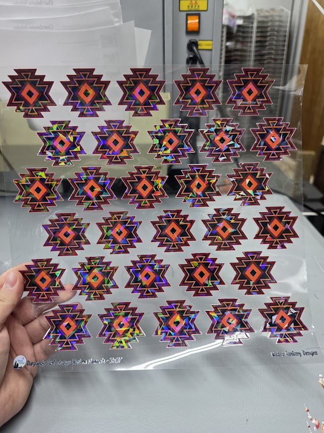 UVDTF Shattered Holographic Aztec Star  11"x11"