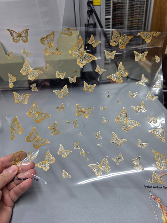 UVDTF Shattered Holographic Butterflies 11"x11"
