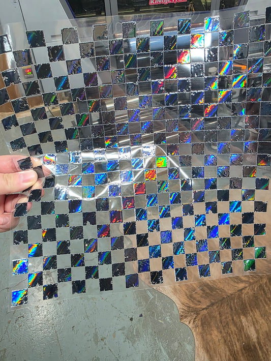 UVDTF Laser Holographic Small Checkered 11"x11"