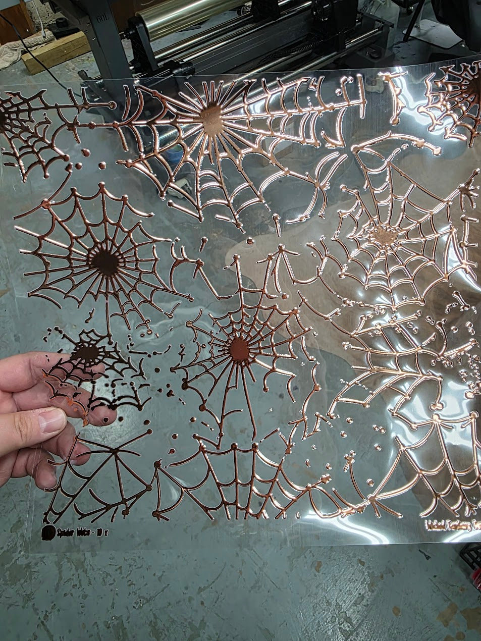 UVDTF Rose Gold Metallic Spider Webs 11"x11"
