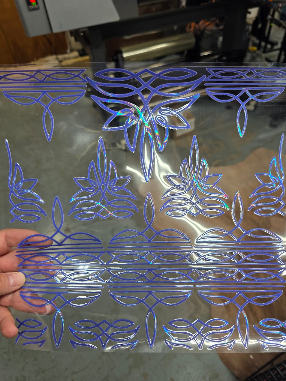 UVDTF Laser Holographic Wisteria Boot Stitch 11"x11"