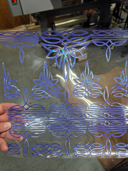 UVDTF Laser Holographic Wisteria Boot Stitch 11"x11"