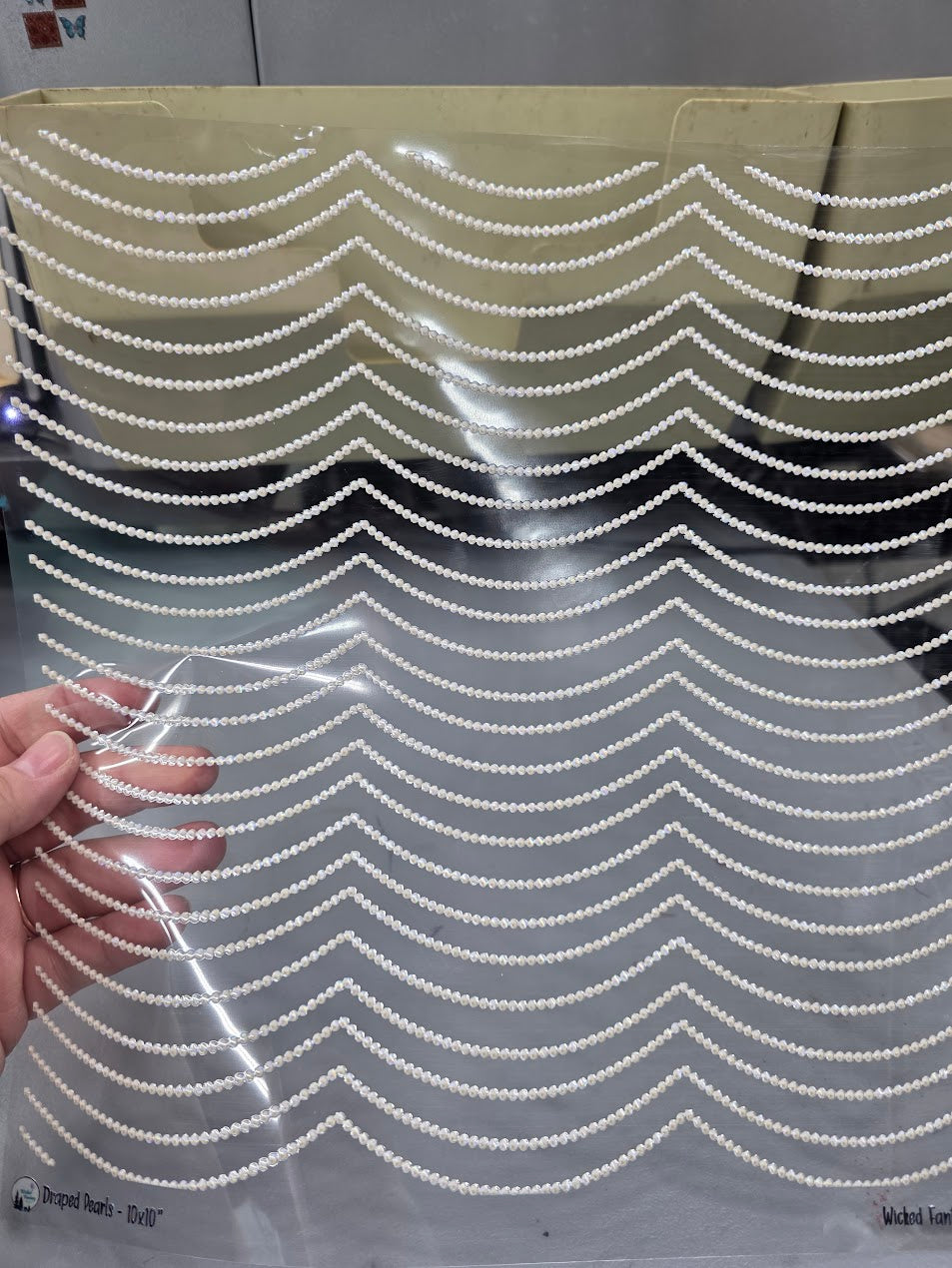 UVDTF Laser Holographic Draped Pearls 11"x11"