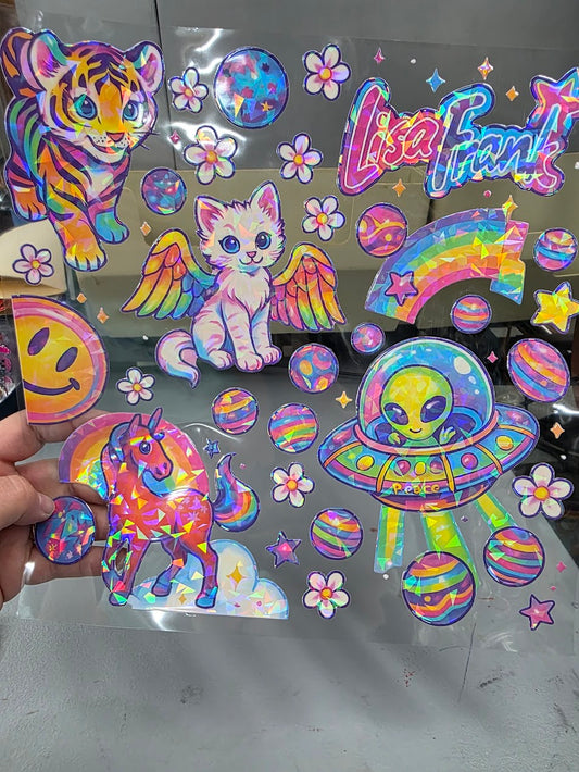 UVDTF Laser Holographic LF Rainbow 11"x11"
