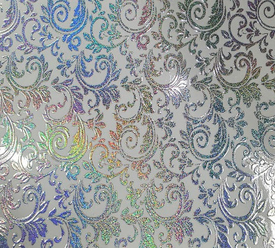 UVDTF Prism Holographic Hypershift Silver Tooled Leather  11"x11"
