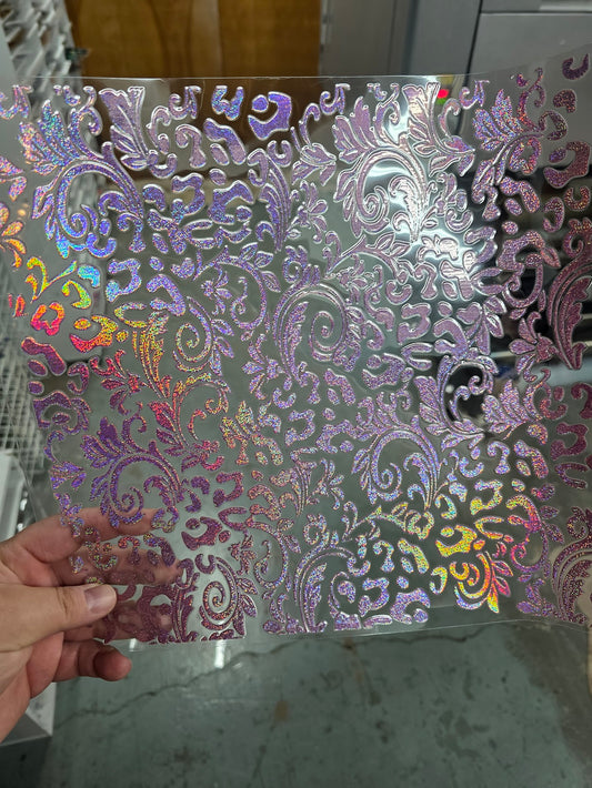 UVDTF Prism Rose Holographic Leather and Leopard 11"x11"